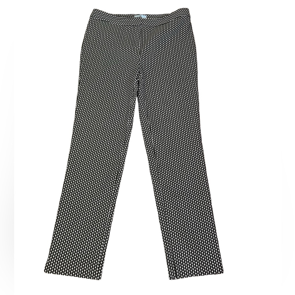 CeCe Black & White Geometric Print Trousers Size 6 EUC